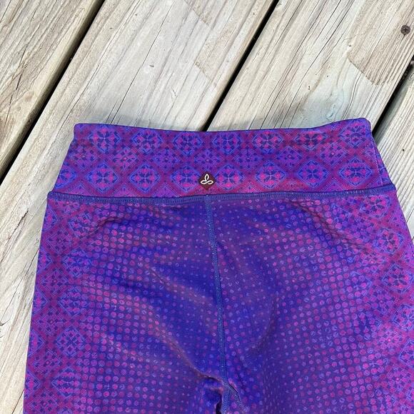 Prana Women's Purple Printed Cropped Leggings Size XS - Picture 4 of 6
